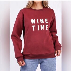 Brunette The Label Wine Time Maroon Sweatshirt